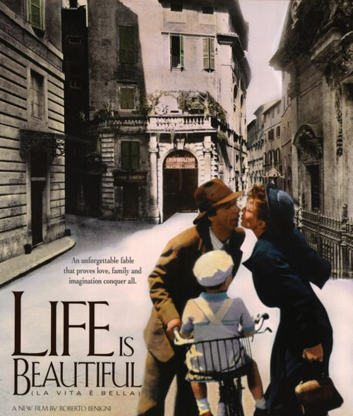 The poster for the movie 'Life is Beautiful'.