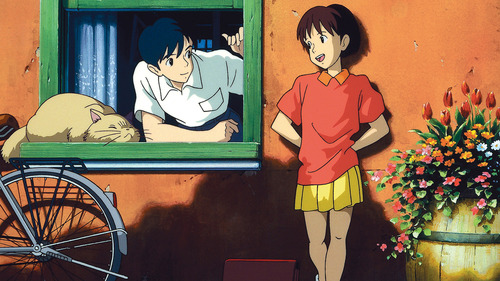 A screenshot from the movie Whisper of the Heart.