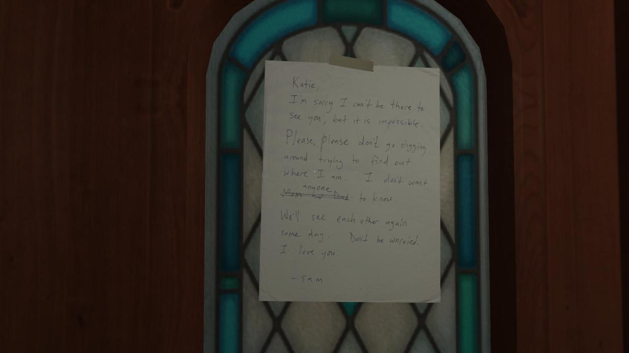 A screenshot from the game Gone Home.